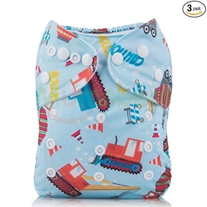 Moppets Baby Reusable Pocket Cloth Diaper with 2 Microfiber 4Layer Nappy Inserts (PACK OF 5) - Image 4