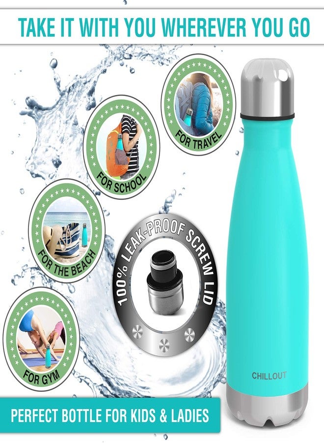 تشيل أوت لايف زجاجة مياه تشيل آوت لايف المصنوعة من الفولاذ المقاوم للصدأ للأطفال للمدرسة: زجاجة كولا معزولة بجدار مزدوج سعة 12 أونصة، مناسبة للمشروبات الباردة والساخنة، زجاجة رياضية معدنية خالية من مادة BPA للأولاد والبنات والنساء - Image 3