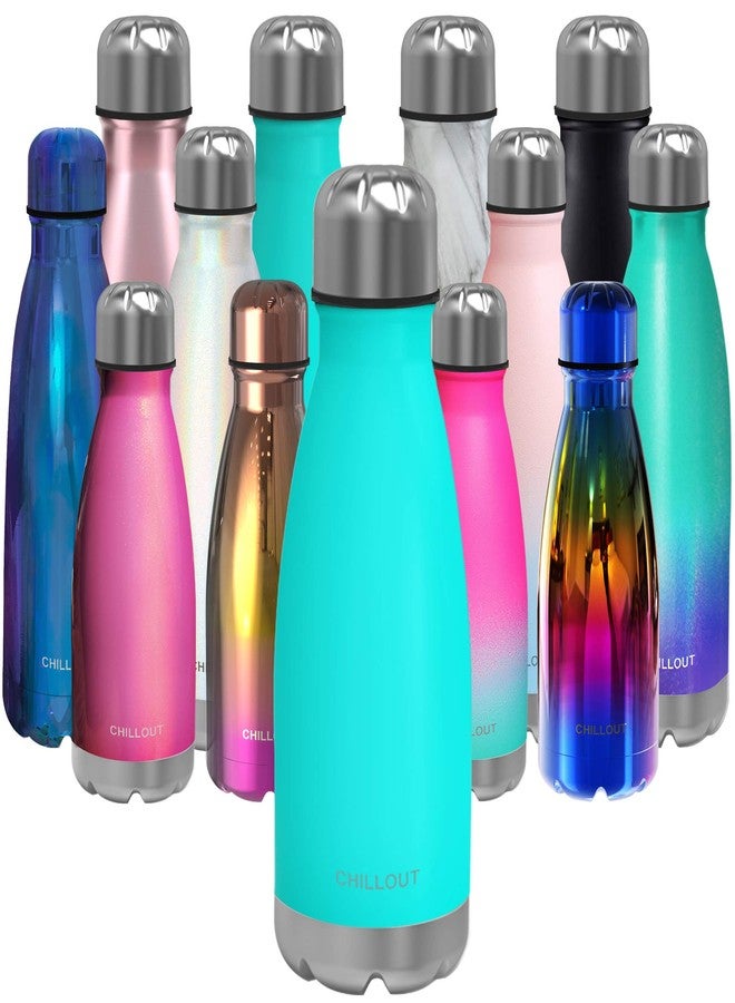 تشيل أوت لايف زجاجة مياه تشيل آوت لايف المصنوعة من الفولاذ المقاوم للصدأ للأطفال للمدرسة: زجاجة كولا معزولة بجدار مزدوج سعة 12 أونصة، مناسبة للمشروبات الباردة والساخنة، زجاجة رياضية معدنية خالية من مادة BPA للأولاد والبنات والنساء - Image 1