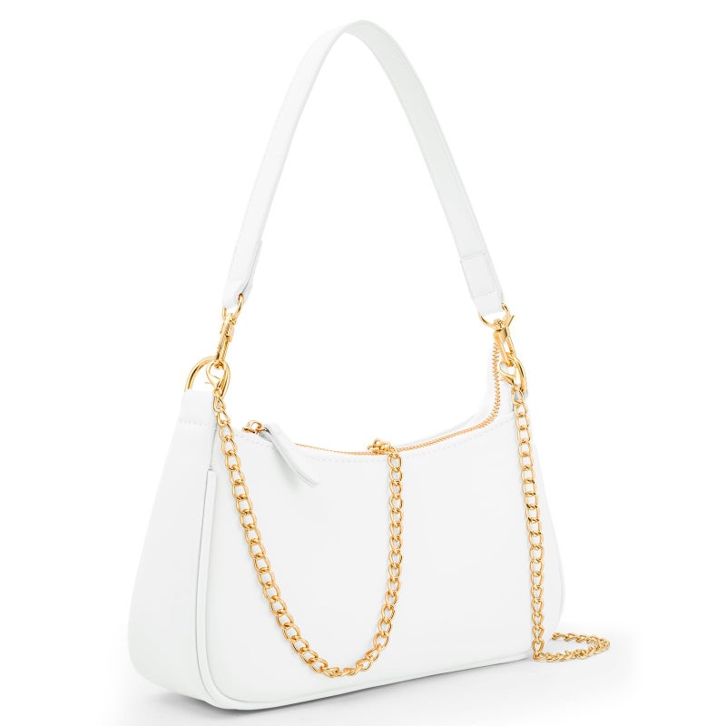Uygafly Purses for Women Shoulder Bag and Handbags,Small Leather Purse with Removable Straps - White - Image 1