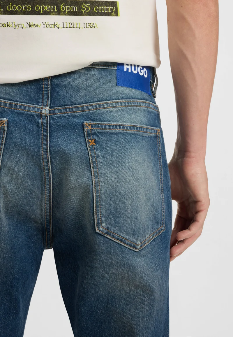 HUGO Blue Slim-fit jeans in blue stretch denim for Men | Best Price UAE