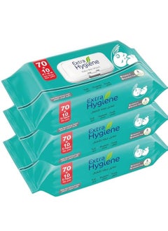 Hygiene Extra Hygiene Wipes Baby Refreshing Cool Mist 70+10 Wet Wipes 3 pcs  - Image 2
