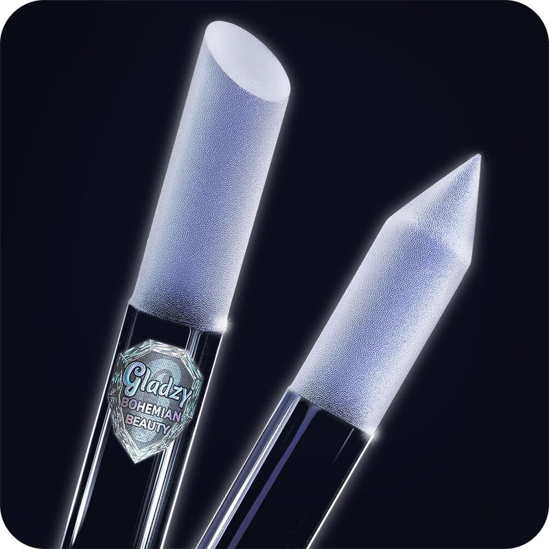 GLADZY Glass Cuticle Pusher Tool Manicure Stick Crystal Glass Cuticle Remover Callous and Dry Skin Fingertip File Nail Shaper Professional Nail Care Ethically Made in Czech Republic
