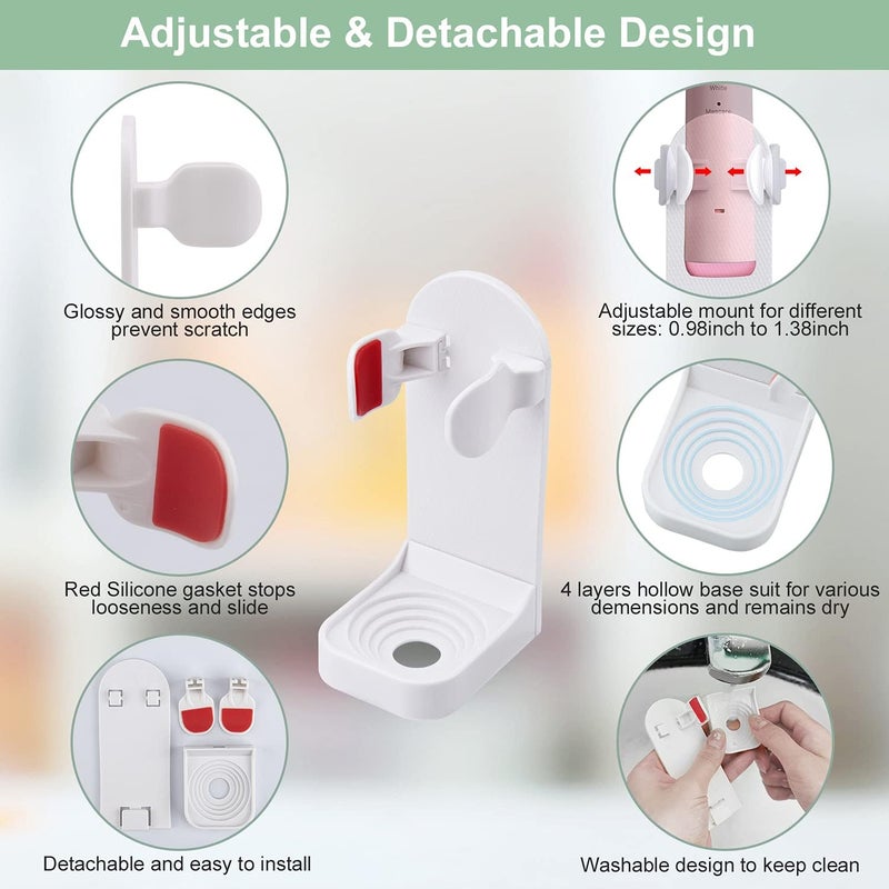 Boperzi 2 Pack Electric Toothbrush Stander and Toothbrush Holder Wall Mounted Automatic Toothpaste Dispenser Dustproof Cover Toothbrush Holder for Shower Bathroom Set Kids Family(Black+2 Pack) - Image 5