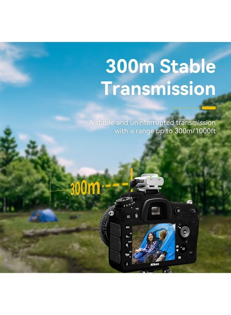 Hollyland Lark M2 DUO-Combo Button Lavalier Microphone System With Dual Transmitter Kit White - Image 3