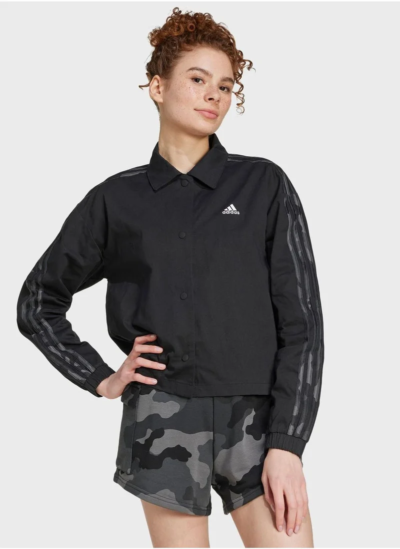 Adidas Camo Printed 3 Stripe Jacket