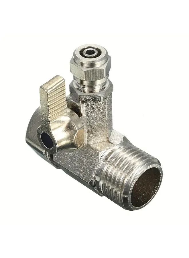 Silvery Chrome Water Adapter With Shut Off Ball Valve And Tee Corrosion Resistant Plumbing - Image 5