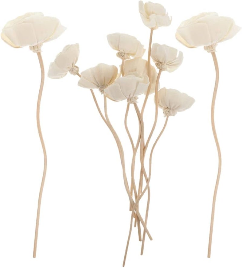 woobles 10PCS Rattan Diffuser Sticks for Oil Aroma Diffuser Replacement, Flower Reed Diffuser Sticks (White 2) - Image 1