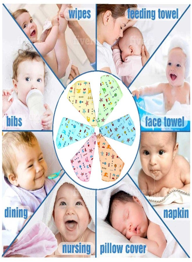 MOM CARE face Towels for Newborn Baby,wash Cloth for Babies, Extra Soft hankies,Reusable Napkins Ideal for Infants,Toddlers (Pack of 6) Multi Color (Hankies Pack of 6) - Image 5