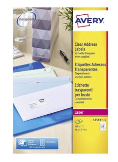 AVERY 500-Piece Clear Laser Labels 55x12.7mm Size  - Image 1