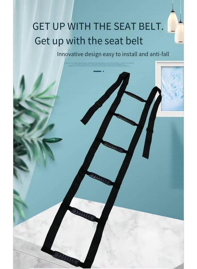 NIBEMINENT Bed Ladder Assist,Pull up Helper and Sit up Helper with 6 Handle Grips - Image 1