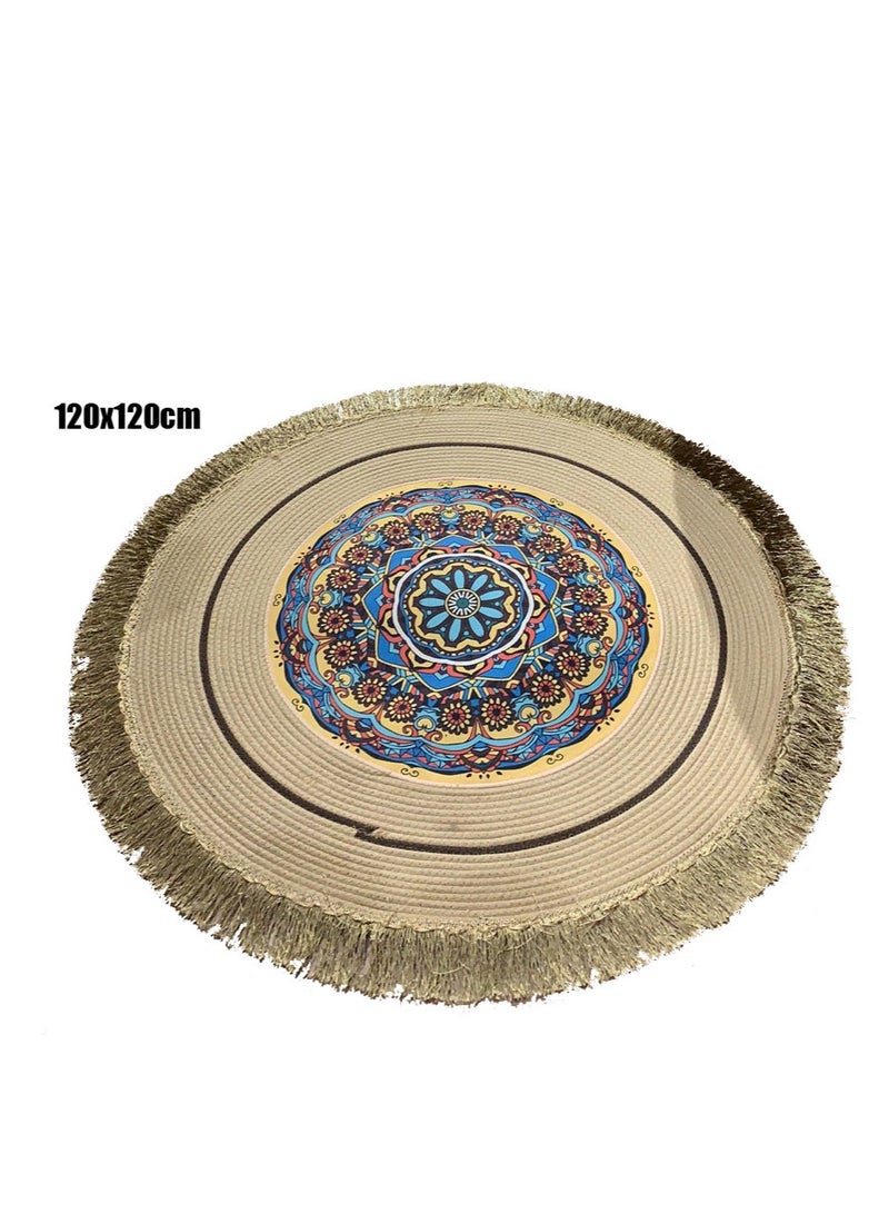 FFD Jute Braided Carpet Mats Rug Mat Yoga Mat Round Shape Anti Slip Backing Heavy Carpet Runner for Living Room Bedroom Carpet Jute  - Image 3