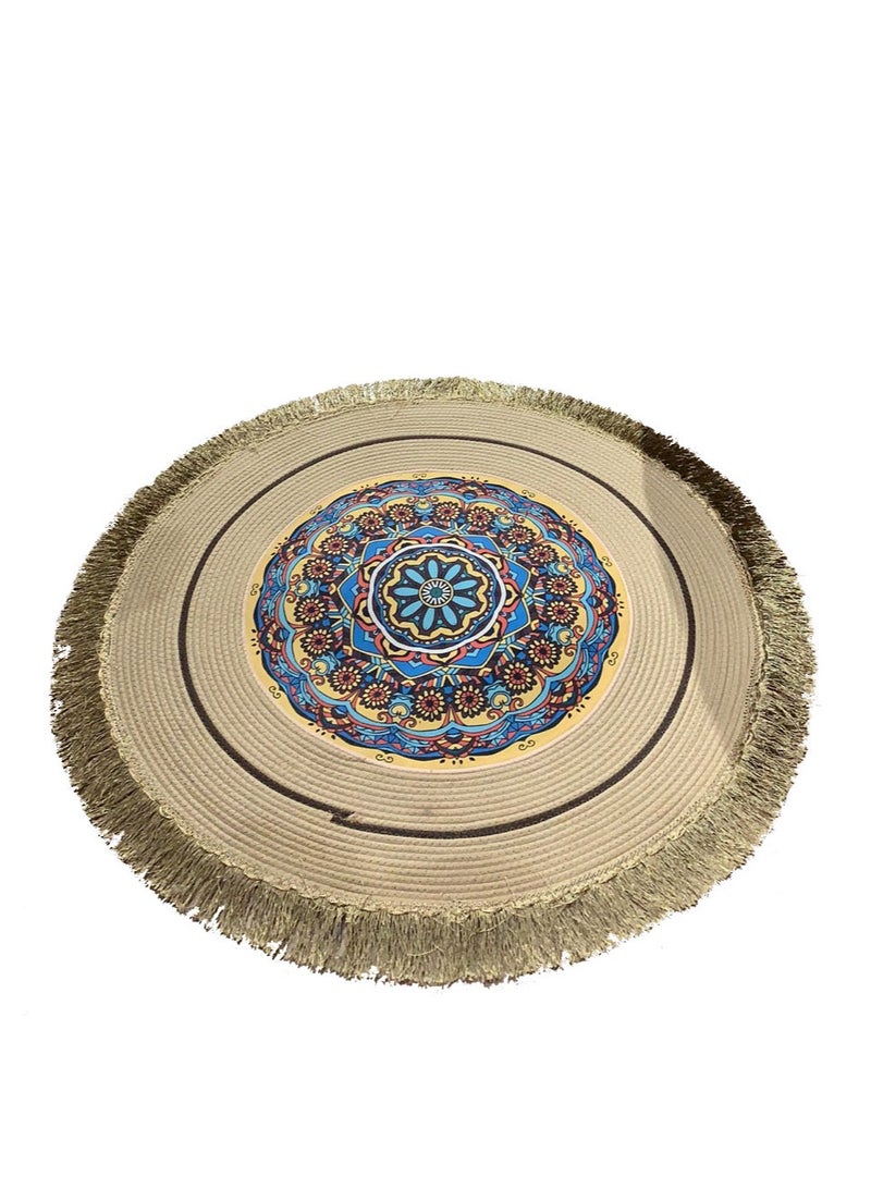 FFD Jute Braided Carpet Mats Rug Mat Yoga Mat Round Shape Anti Slip Backing Heavy Carpet Runner for Living Room Bedroom Carpet Jute  - Image 4