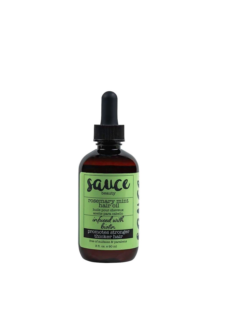 Sauce Beauty - SAUCE BEAUTY Hair Oil, Rosemary Mint with Biotin (3 Fl Oz) Helps Promote Hair Growth & Rejuvenation, Scalp Oil for Thicker, Stronger Hair, No Parabens - Image 1