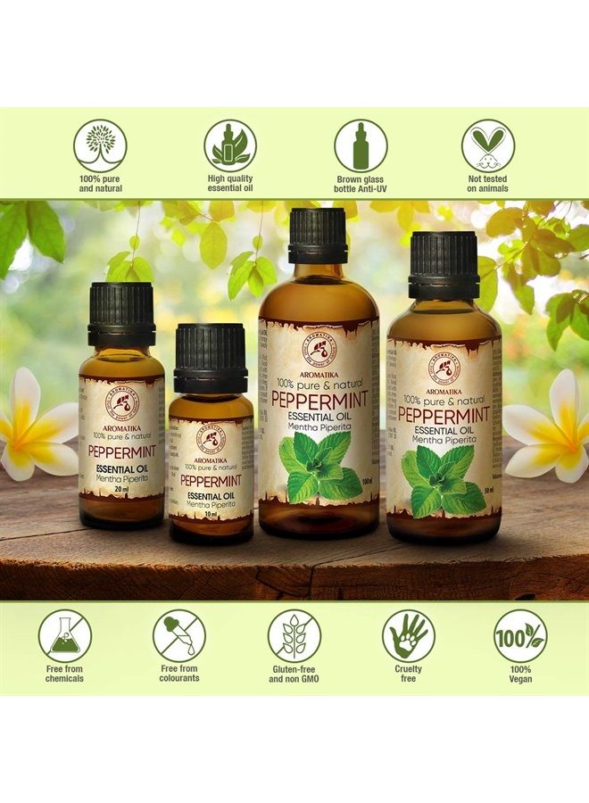 Aromatika Peppermint Essential Oil 1.7 Fl Oz - Mentha Piperita - Indian - 100% Pure & Natural Peppermint Oil for Home Fragrances - Beauty - Aromatherapy - Relax - Diffuser - Aroma Lamps  - Image 1