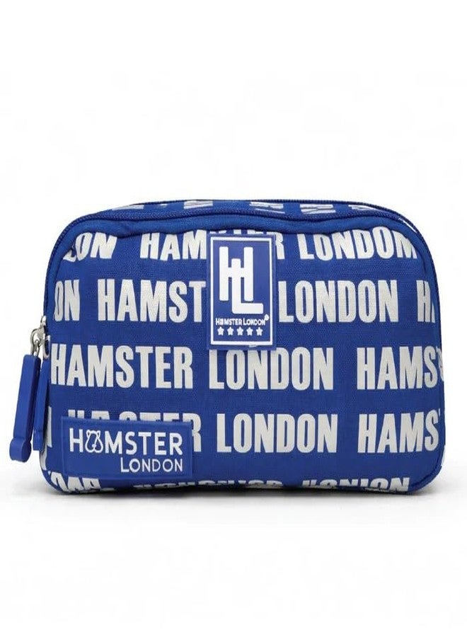 HAMSTER London Insider Pouch Double Zip Pencil Case with Handle Spacious Stationery Organizer for School Durable Lightweight Storage Pouch for Kids (Blue) - Image 1