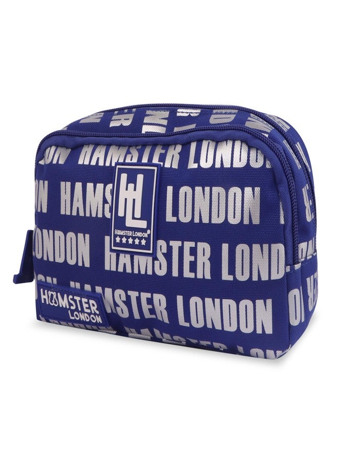 HAMSTER London Insider Pouch Double Zip Pencil Case with Handle Spacious Stationery Organizer for School Durable Lightweight Storage Pouch for Kids (Blue) - Image 2