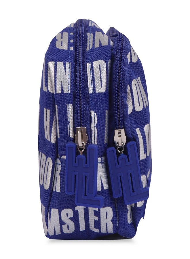 HAMSTER London Insider Pouch Double Zip Pencil Case with Handle Spacious Stationery Organizer for School Durable Lightweight Storage Pouch for Kids (Blue) - Image 4