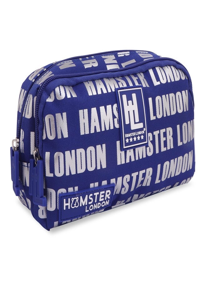HAMSTER London Insider Pouch Double Zip Pencil Case with Handle Spacious Stationery Organizer for School Durable Lightweight Storage Pouch for Kids (Blue) - Image 3