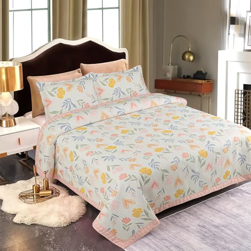 Akshya Innovative Edge Cotton Double Bed Blanket/AC Comforter/Duvet/Dohar | Super Soft | All Weather & Seasons | 120 GSM with 2 Pillow Covers - Image 1