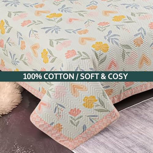 Akshya Innovative Edge Cotton Double Bed Blanket/AC Comforter/Duvet/Dohar | Super Soft | All Weather & Seasons | 120 GSM with 2 Pillow Covers - Image 5