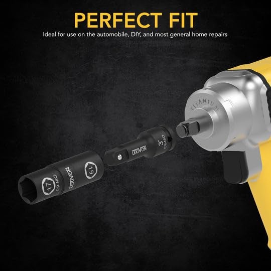 LEXIVON Lug Nut Impact Socket Set, 1/2-Inch Drive | Innovative 8-IN-4 Flip Socket Design, Covers Most Commonly Used Inch & Metric Wheel Nuts | Cr-Mo Steel = Full Impact Grade (LX-110) - Image 4