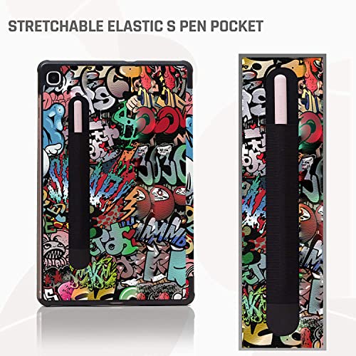 Robustrion Cover Case for Samsung Tab S6 Lite Cover 10.4 inch, Trifold Flip Cover for Samsung S6 Lite Tablet Cover 10.4 inch [Auto Sleep Wake Support] - Hippy - Image 3