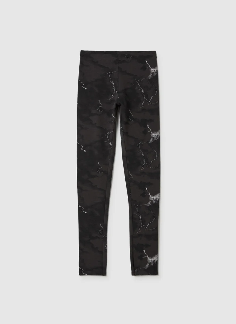 او في اس Patterned Stretch Leggings