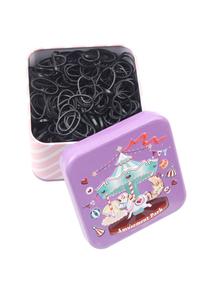 ORiTi 500 قطعة من أربطة الشعر المطاطية السوداء الصغيرة للأطفال - Image 1