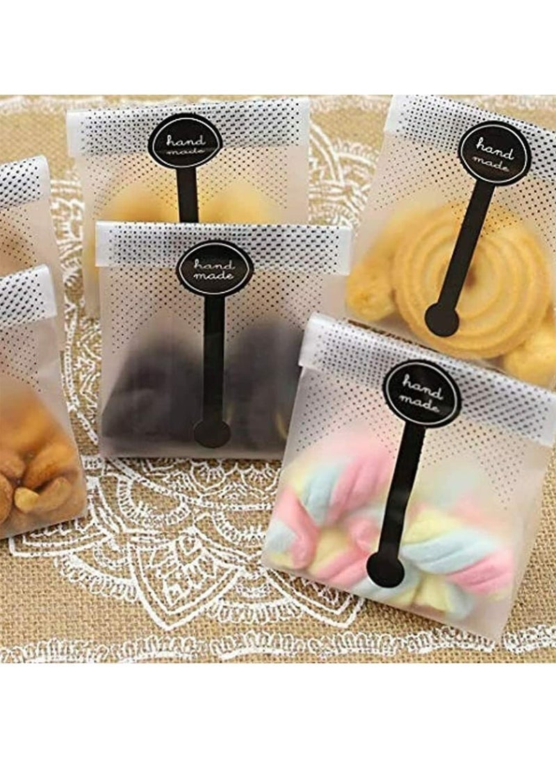 Forest Home 100 Pieces Bread Packaging Bags, Translucent Plastic Bags, Cellophane, Pastry Treat Bags, Gift Bags for Candies Cookies Chocolate with Stickers - Image 3