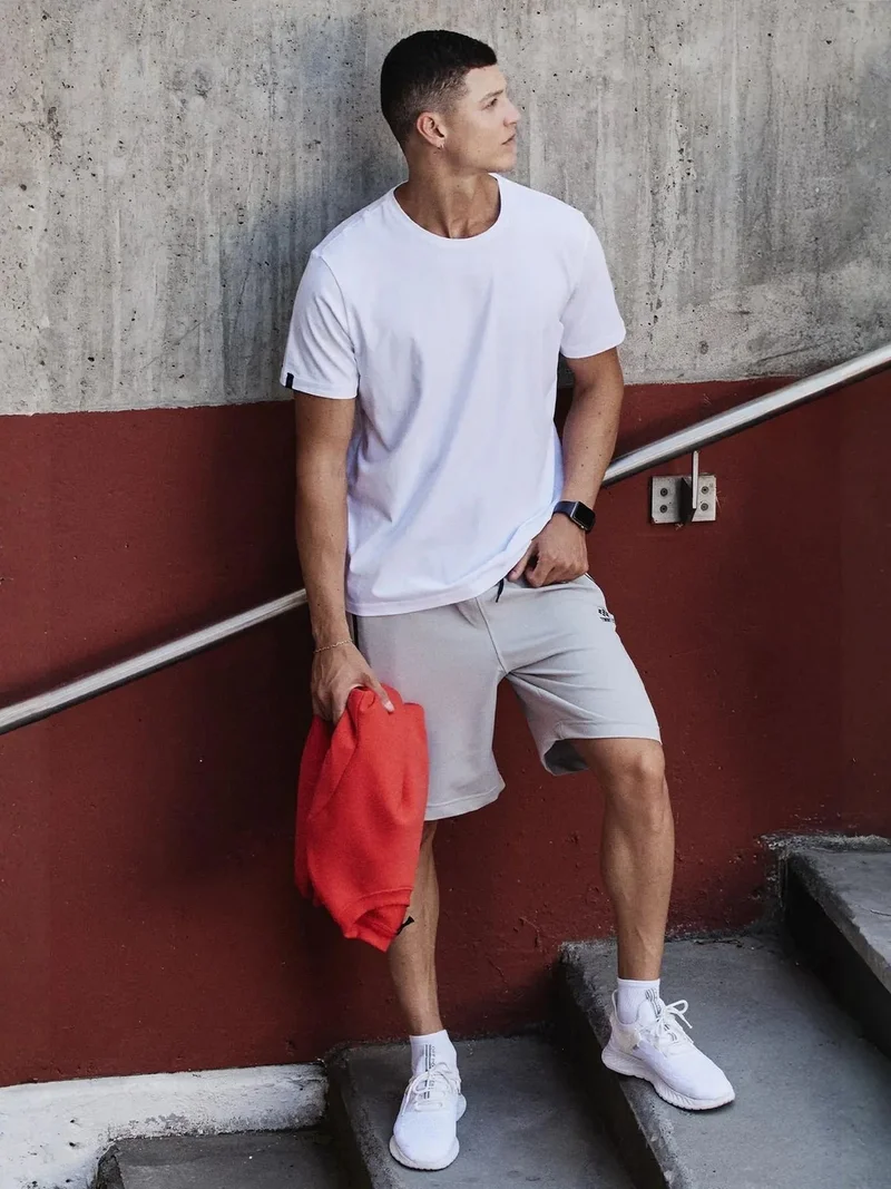 TOMMYLIFE TOMMY Men's Cotton Elastane Crew Neck T-Shirt