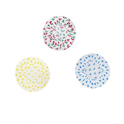CONNECTWIDE® Reusable Fancy Vinyl Shower Caps (One Size Fits All)- Set of 6 - Image 1