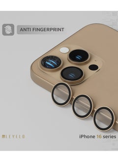 LEVELO Trio Lens Protector for iPhone 16 Pro/Pro Max / Anti Fingerprint / 9H Hardness Glass / Double Sided Anti Reflection and Durable Camera lens Protector - Desert Rose Titanium  - Image 3
