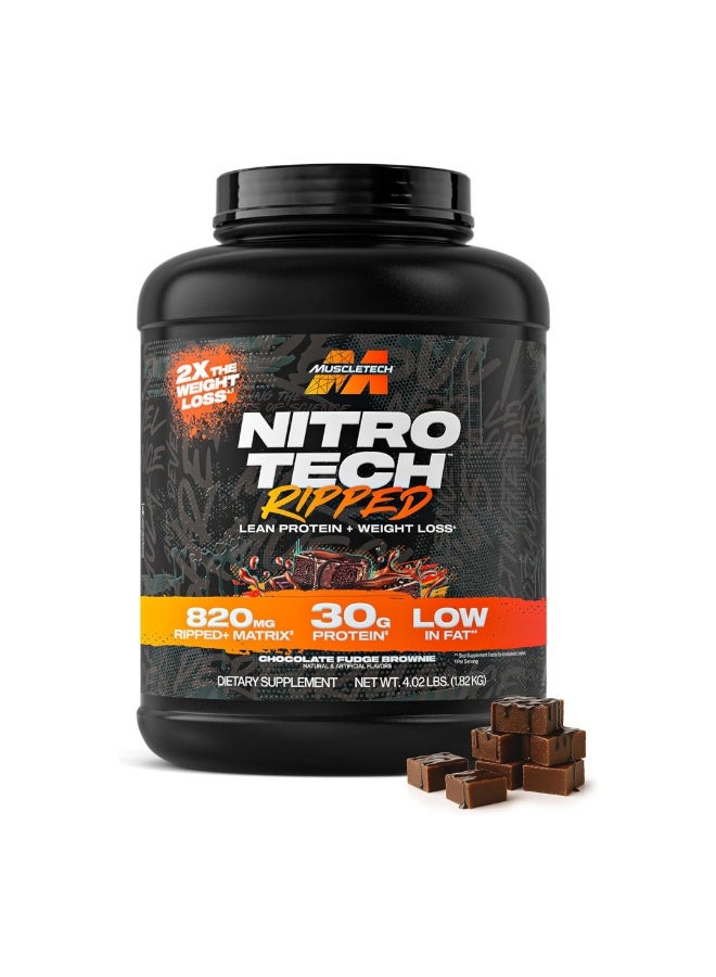 MuscleTech Nitro Tech Ripped Protein Chocolate Fudge Brownie 1.82 Kg - Image 1