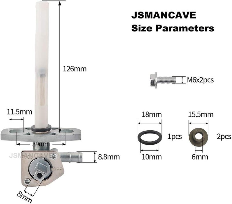 JSMANCAVE Fuel Valve Petcock Shut Off Tank Switch for Honda TRX Series - Image 3