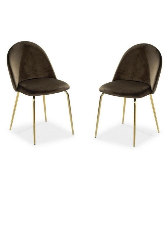 SMART HOME Comfortable dining table chair, soft velvet chair, café chair, modern dining chair with elegant design and padded seat, for kitchen, dining room, bedroom, living room and café  - Image 2