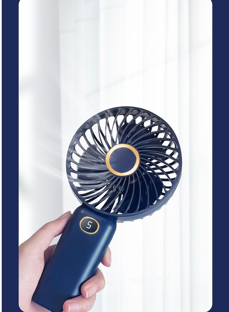 Portable Handheld Fan-5 Gear Personal Fan-Mini Fan Multifunctional-Digital Display Silent Fan-Long Endurance Pocket Fan-White  - Image 2
