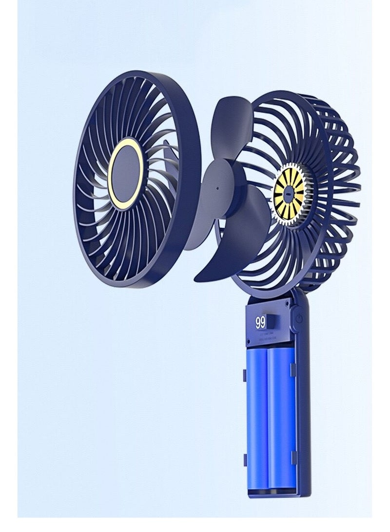 Portable Handheld Fan-5 Gear Personal Fan-Mini Fan Multifunctional-Digital Display Silent Fan-Long Endurance Pocket Fan-White  - Image 4