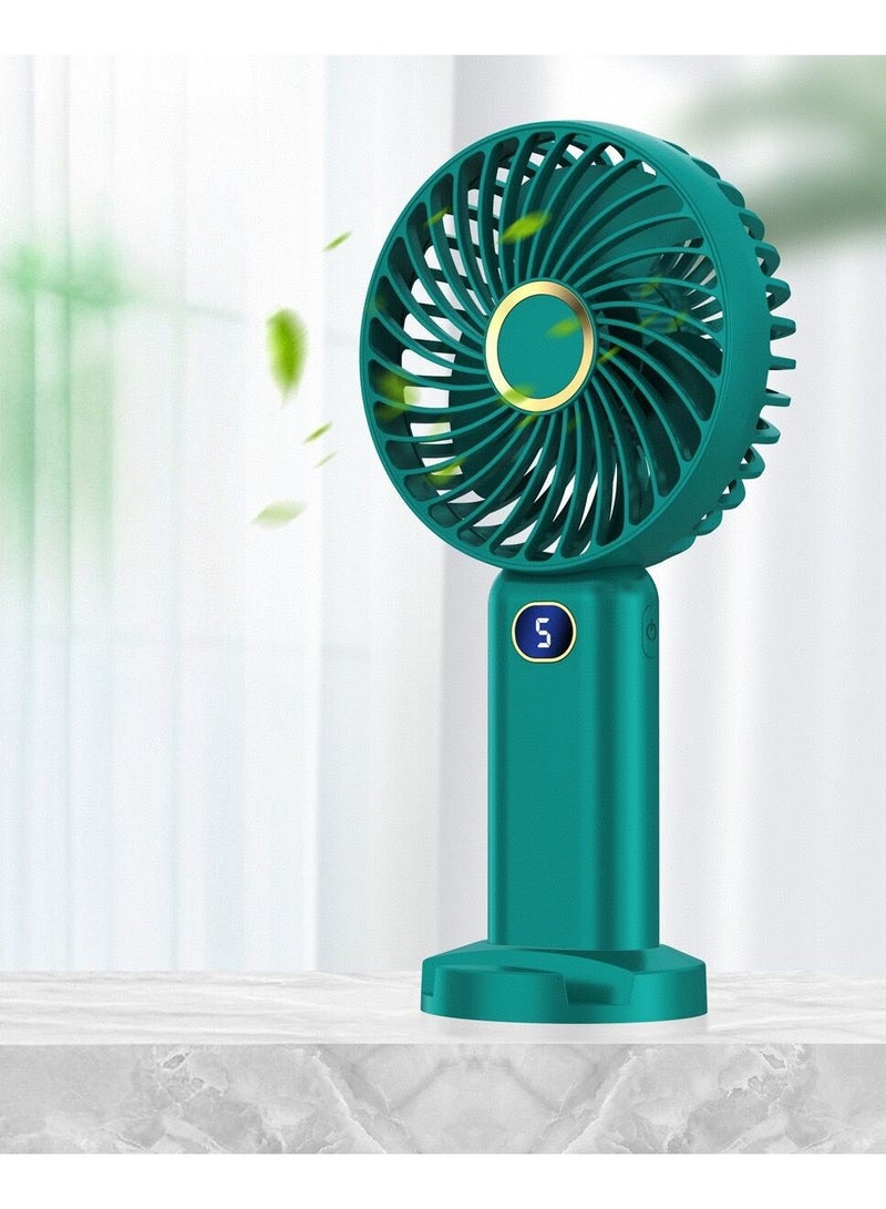 Portable Handheld Fan-5 Gear Personal Fan-Mini Fan Multifunctional-Digital Display Silent Fan-Long Endurance Pocket Fan-White  - Image 5