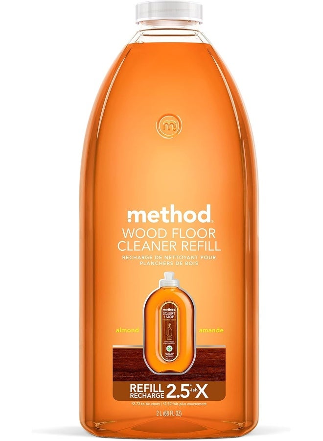Method Hardwood Floor Cleaner Squirt + Mop Refill, Almond, For Sealed Hardwood and Laminate Floors, 68 Fl Oz (Pack of 1) - Image 1