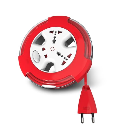 GM Modular 3240 DREI 2 PIN Flex Extension Cord with 5 m Cable with Master Switch, Indicator and International Sockets - Image 1