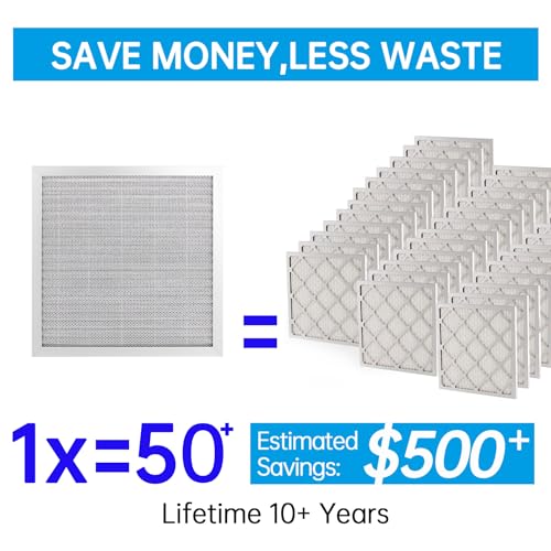 UBeesize 12x12x1 Air Filter Fits 12x12 Slots Actual Size 1169x1169x082 Inch Reusable Washable MERV 8 HVAC AC Furnace Filter - Image 3