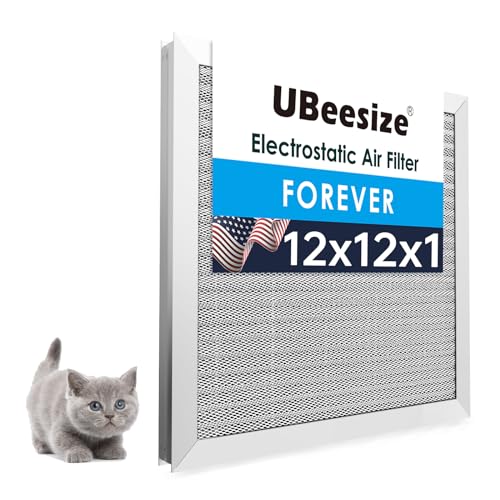 UBeesize 12x12x1 Air Filter Fits 12x12 Slots Actual Size 1169x1169x082 Inch Reusable Washable MERV 8 HVAC AC Furnace Filter - Image 1