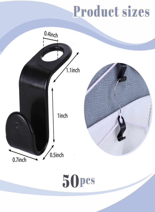 MCPINKY 50PCS Hanger Hooks, Clothes Connector Hooks Space Saving Cascading Hangers Black Closet Organizer Hanger Clips for Plastic Hangers - Image 2