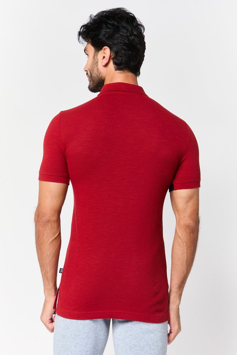 PUMA Men Sportswear Fit Short Sleeve Outdoor Polo Shirt, Red - Image 3