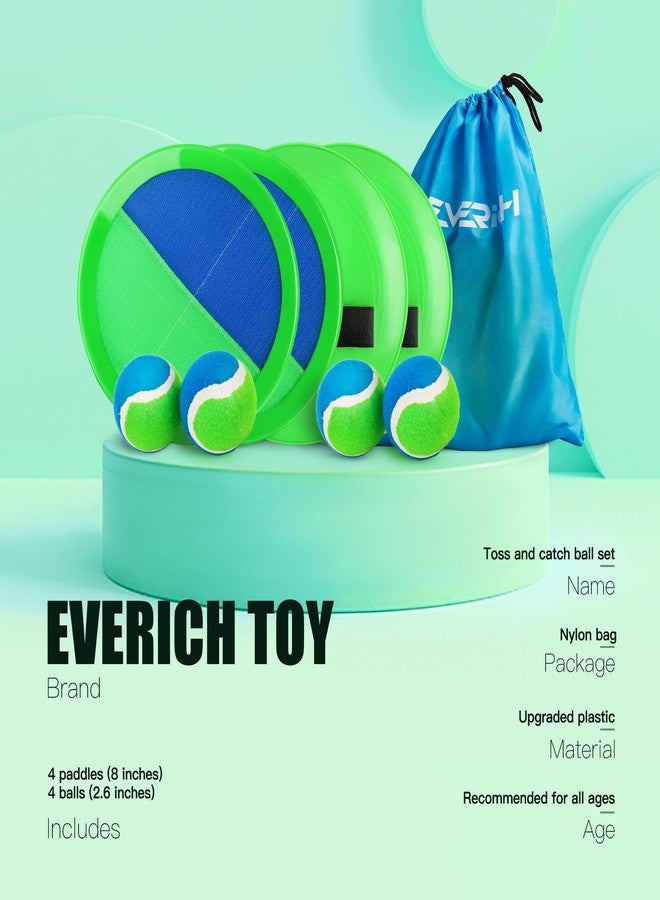 EVERICH TOY مجموعة ألعاب رمي الكرة والتقاطها المطورة من إيفريتش توي، ألعاب خارجية للأطفال، ألعاب شاطئ ومسبح، ألعاب عائلية خارجية، هدايا عيد الفصح للأولاد والبنات من 3 إلى 12 سنة - Image 2