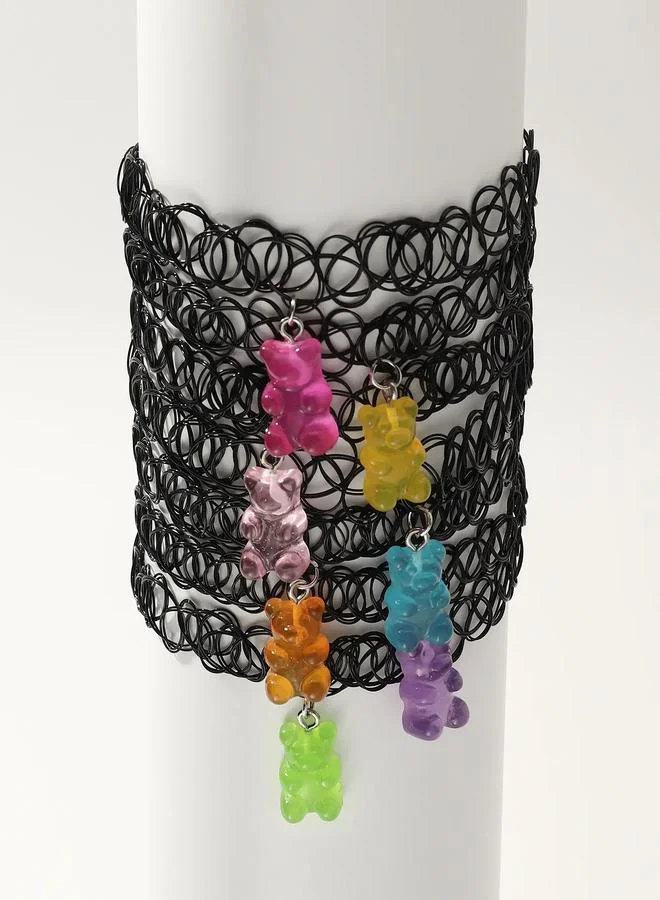 Take Two  Pack of 7 - Girls Multi-Color Gummy Bear Choker Necklaces for Women | Best Price UAE