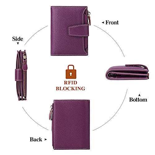 FALAN MULE Small Wallet for Women Leather Bifold Compact RFID Blocking Small Womens Wallet Purse - Image 4