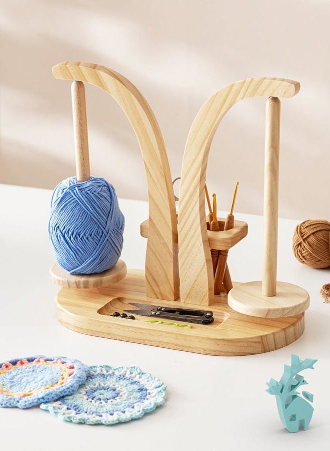 baffect Yarn Holder Magnetic, Wool Holder Wooden with Knitting Accessories Organizer, Double Yarn Ball Holder Stand for Crochet Lovers - Image 1