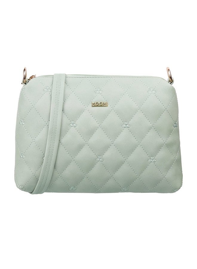 Mochi Mochi Women Lightgreen Zip Top Sling Bag (66-7354) - Image 1